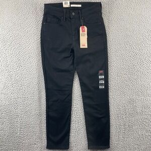 Levis Jeans Womens 4 Short 27x28 Classic Mid Rise Skinny Black Stretch Denim NWT